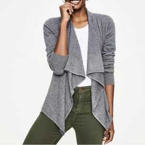 Barefoot Dreams Bamboo Chic Lite Drape Front Cardigan In Gray Size S/M